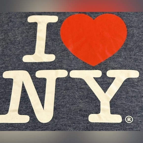 NYC Factory licensed “ I ❤️ NY “ I Love New York Blue Heather Denim Shirt SMALL - Picture 2 of 3